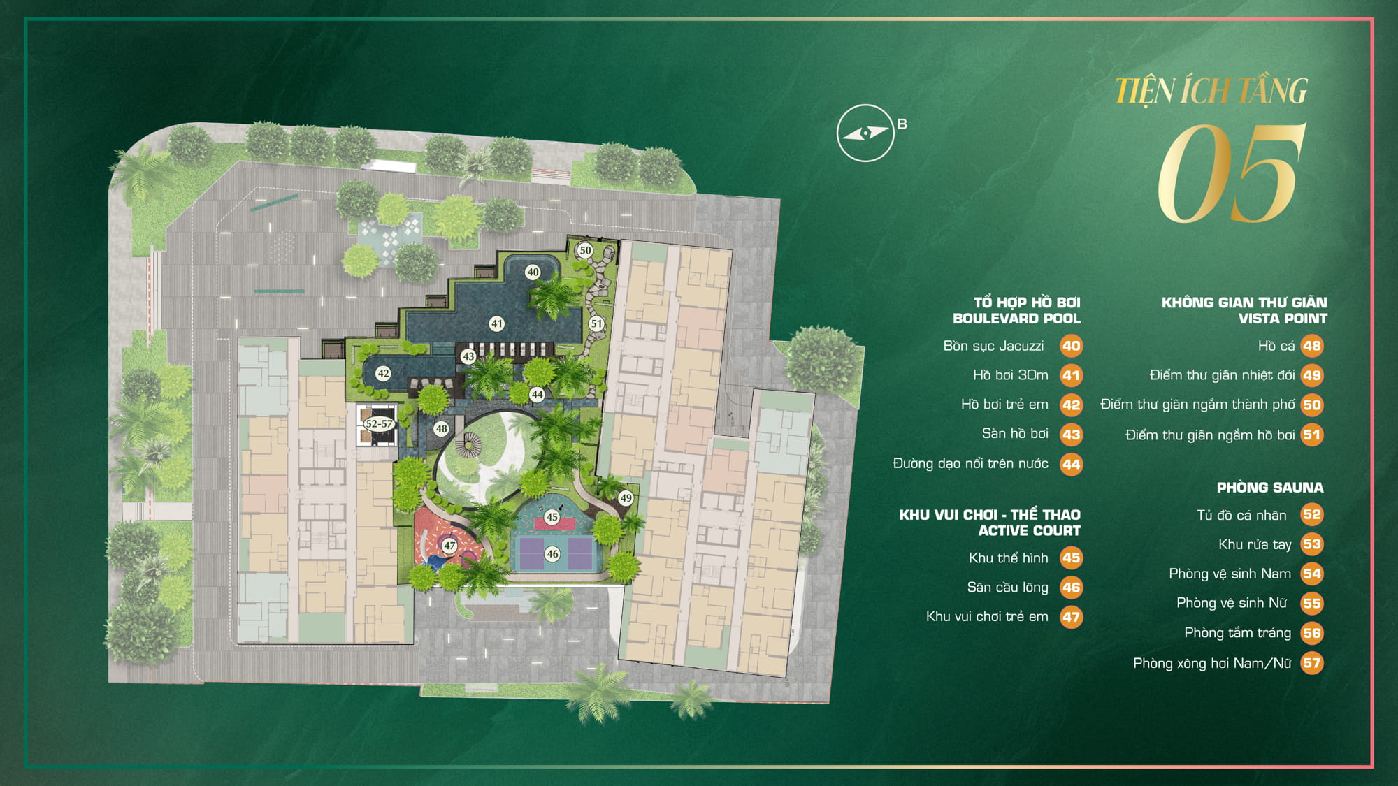 Mặt Bằng Tiện Ích The Emerald Boulevard Tầng 5