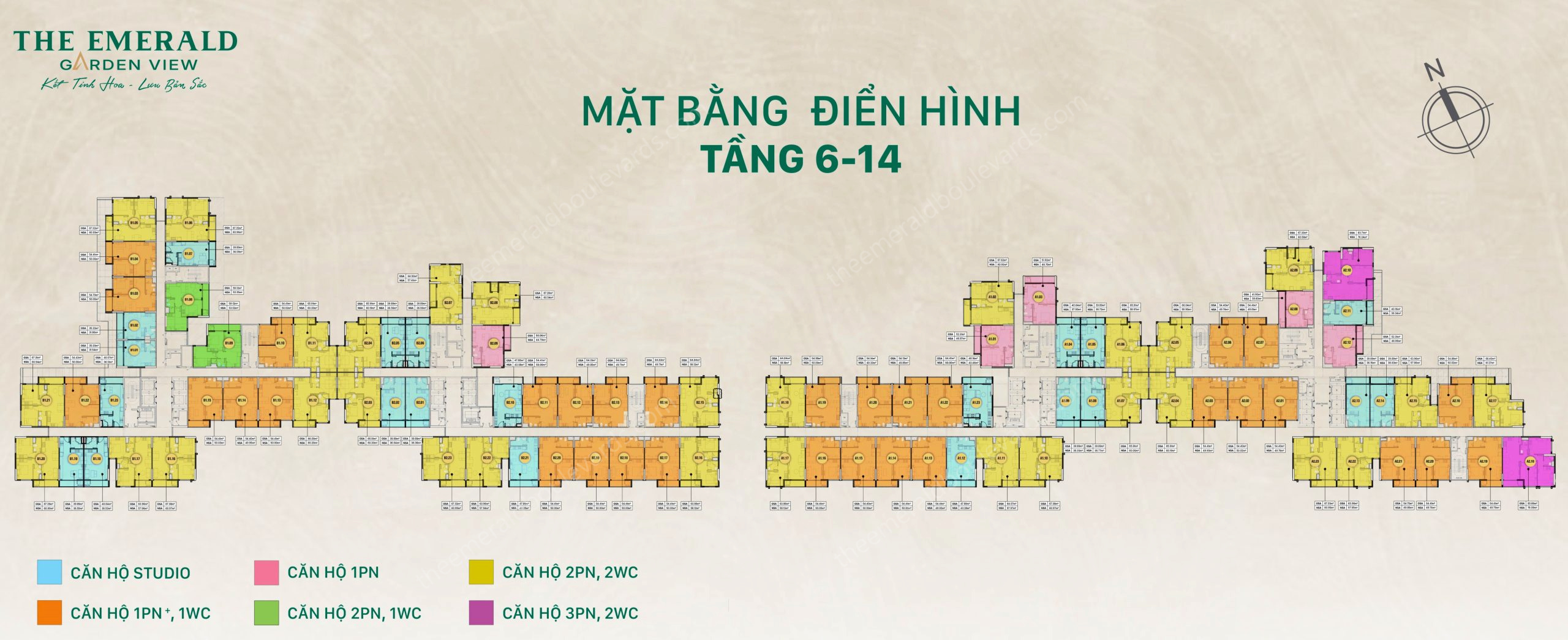 Mặt Bằng The Emerald Garden View_tầng 6-14
